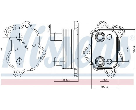 Oil Cooler, engine oil 91150 Nissens