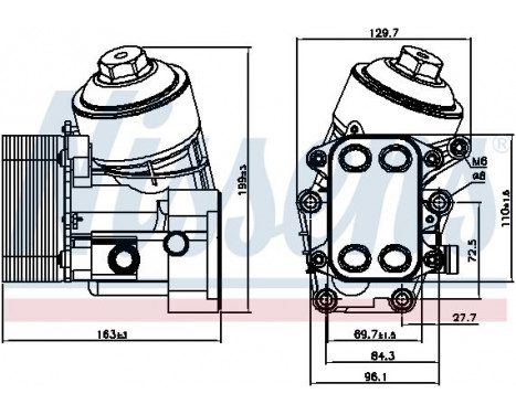 Oil Cooler, engine oil 91154 Nissens