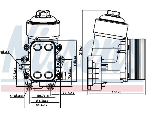 Oil Cooler, engine oil 91158 Nissens