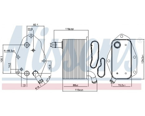 Oil Cooler, engine oil 91159 Nissens