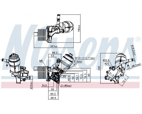 Oil Cooler, engine oil 91161 Nissens