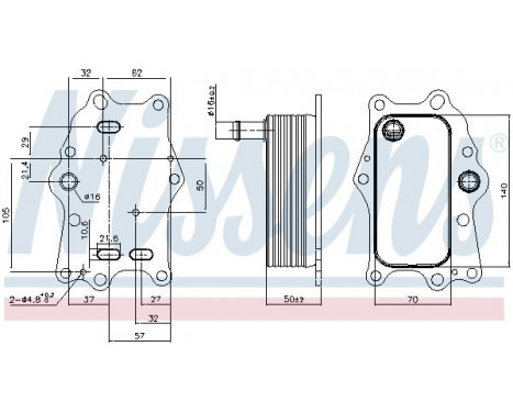 Oil Cooler, engine oil 91165 Nissens