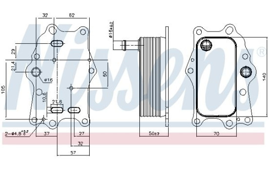 Oil Cooler, engine oil 91165 Nissens