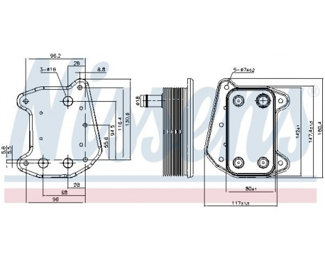 Oil Cooler, engine oil 91166 Nissens