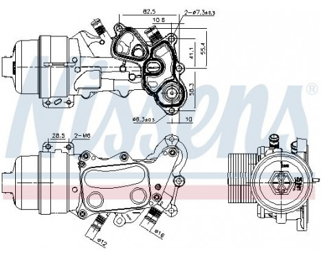 Oil Cooler, engine oil 91167 Nissens
