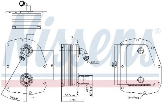Oil Cooler, engine oil 91179 Nissens