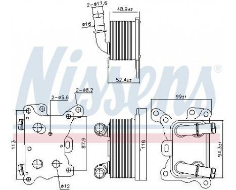 Oil Cooler, engine oil 91193 Nissens, Image 5