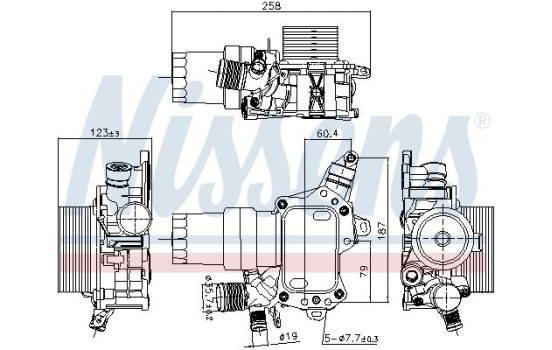Oil Cooler, engine oil 91194 Nissens