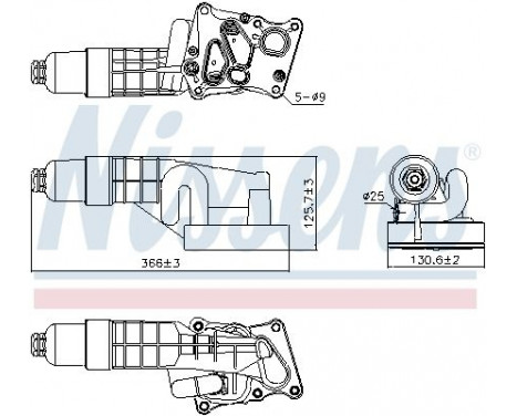 Oil Cooler, engine oil 91197 Nissens, Image 5