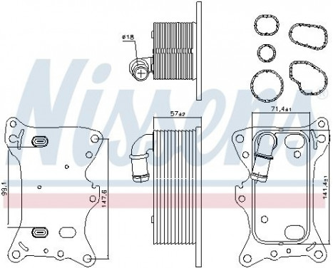 Oil Cooler, engine oil 91198 Nissens, Image 6