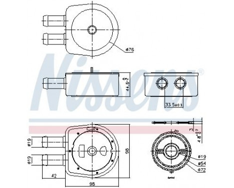 Oil Cooler, engine oil 91203 Nissens