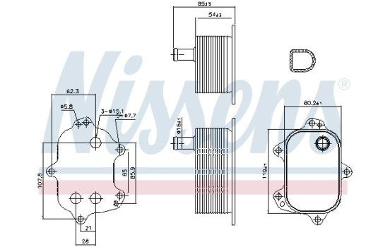 Oil Cooler, engine oil 91206 Nissens, Image 6
