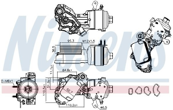 Oil cooler, engine oil 91227 Nissens, Image 5