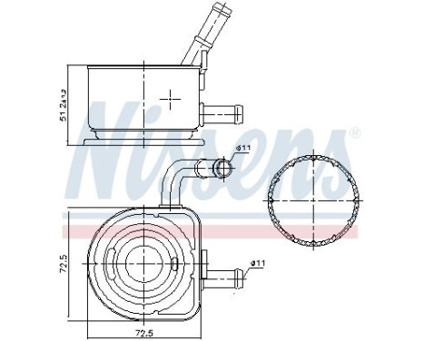 Oil Cooler, engine oil 91230 Nissens