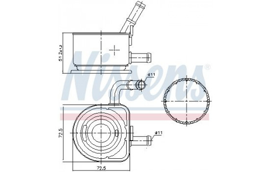 Oil Cooler, engine oil 91230 Nissens
