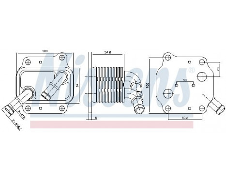 Oil Cooler, engine oil 91231 Nissens, Image 7