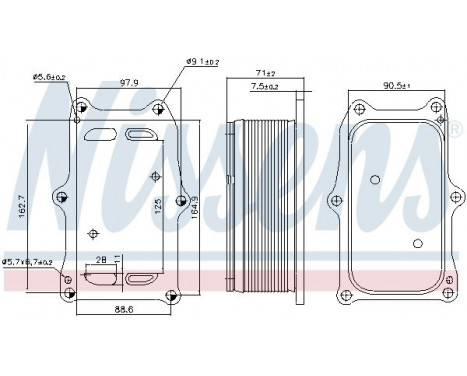 Oil Cooler, engine oil 91233 Nissens, Image 6