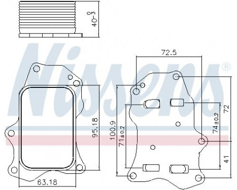 Oil Cooler, engine oil 91234 Nissens, Image 5