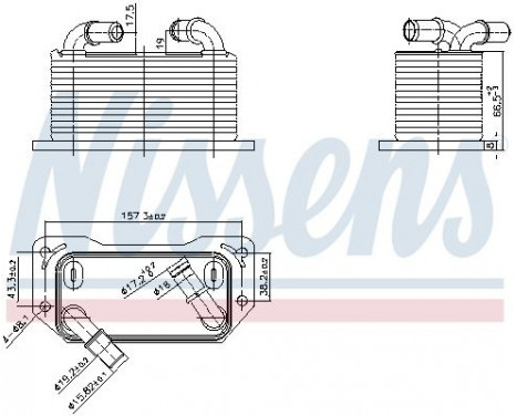 Oil Cooler, engine oil 91237 Nissens, Image 5