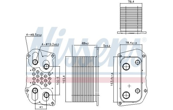 Oil Cooler, engine oil 91259 Nissens, Image 6