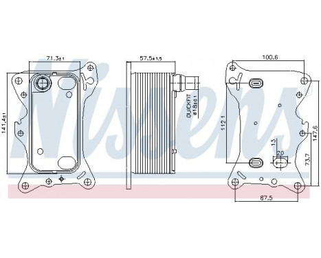 Oil cooler, engine oil 91266 Nissens, Image 6