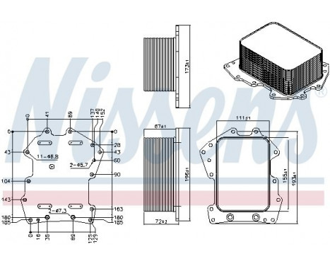 Oil Cooler, engine oil 91279 Nissens