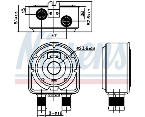 Oil Cooler, engine oil 91295 Nissens, Image 6