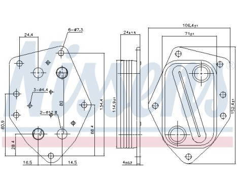 Oil Cooler, engine oil 91296 Nissens, Image 6