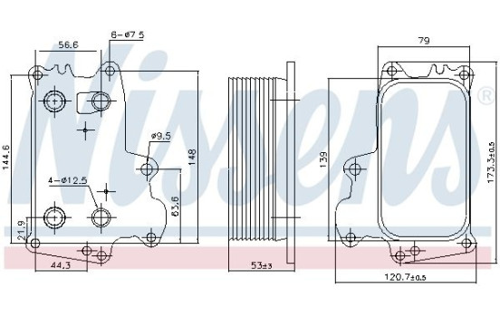 Oil Cooler, engine oil 91297 Nissens, Image 6