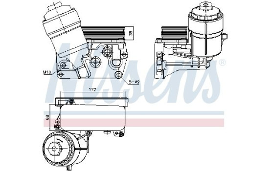 Oil cooler, engine oil 91310 Nissens