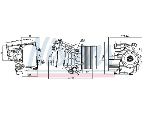 Oil Cooler, engine oil 91312 Nissens