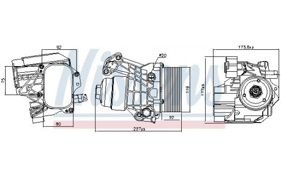 Oil Cooler, engine oil 91312 Nissens