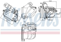 Oil cooler, engine oil 91322 Nissens