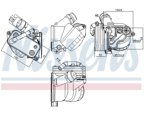 Oil cooler, engine oil 91322 Nissens