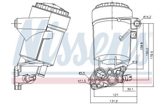 Oil cooler, engine oil 91338 Nissens