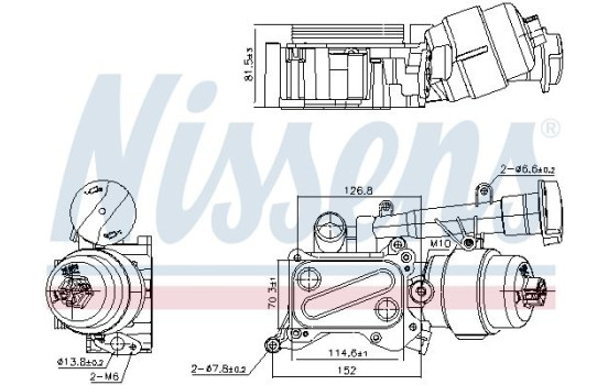 Oil cooler, engine oil 91346 Nissens