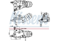 Oil cooler, engine oil 91349 Nissens