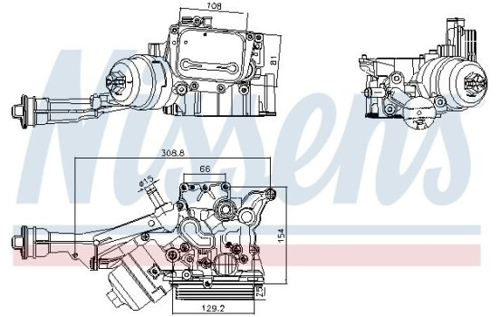 Oil cooler, engine oil 91352 Nissens
