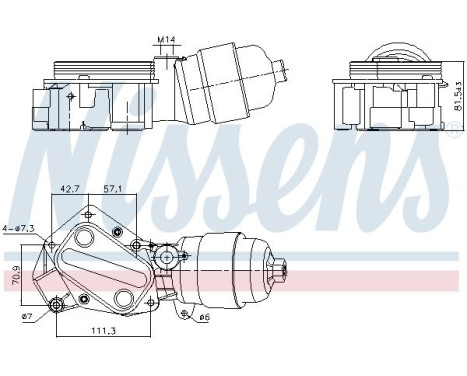 Oil cooler, engine oil 91357 Nissens