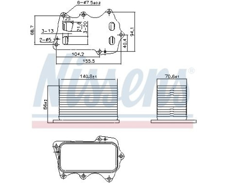 Oil cooler, engine oil 91359 Nissens