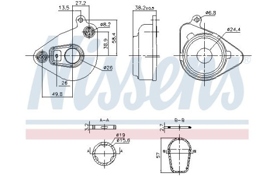 Oil cooler, engine oil 91362 Nissens