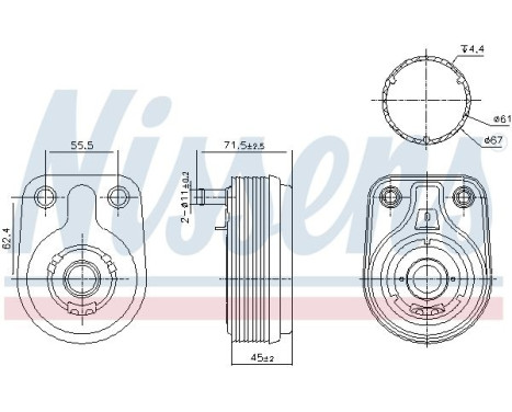 Oil cooler, engine oil 91372 Nissens