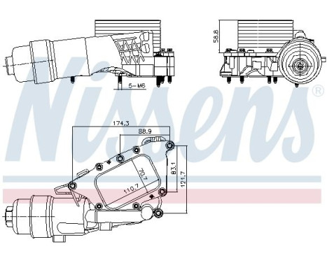 Oil cooler, engine oil 91385 Nissens