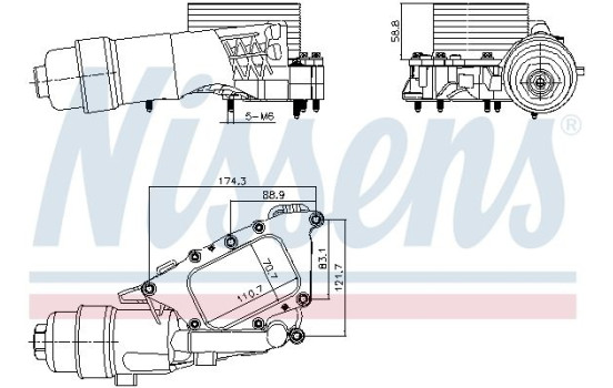 Oil cooler, engine oil 91385 Nissens