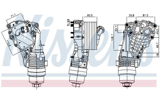 Oil cooler, engine oil 91399 Nissens