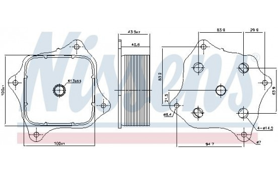 Oil cooler, engine oil 91421 Nissens
