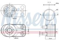 Oil cooler, engine oil 91422 Nissens