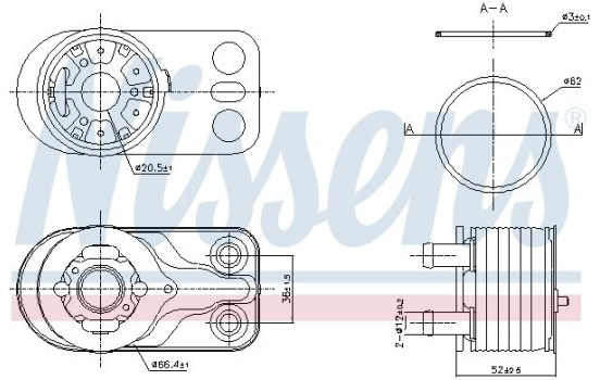 Oil cooler, engine oil 91422 Nissens