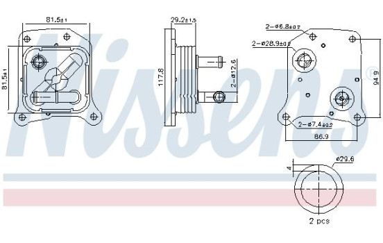 Oil cooler, engine oil 91438 Nissens