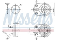 Oil cooler, engine oil 91447 Nissens